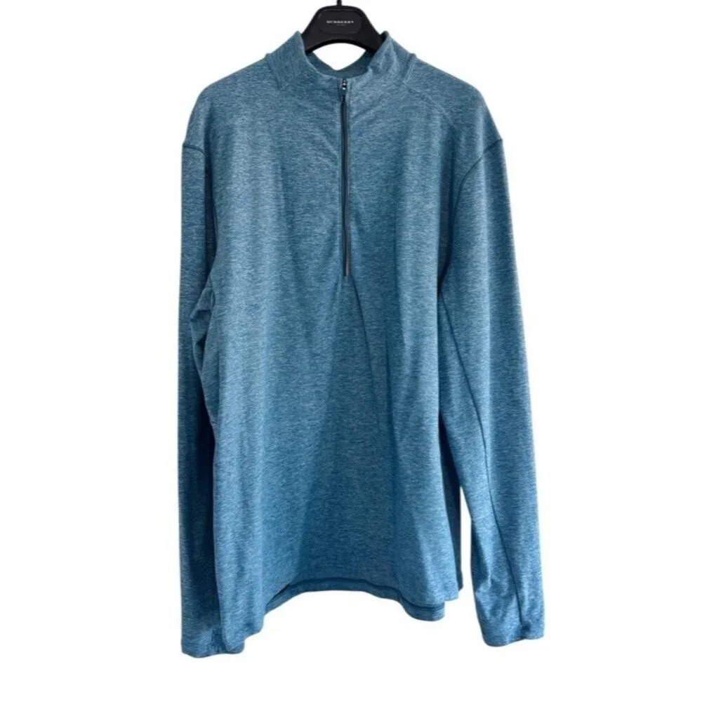 Lululemon Men's Sz L Surge Warm 1/2 Zip Heather Blue Athletic Pullover - Picture 1 of 9